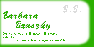 barbara banszky business card