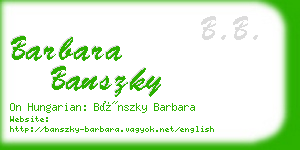 barbara banszky business card